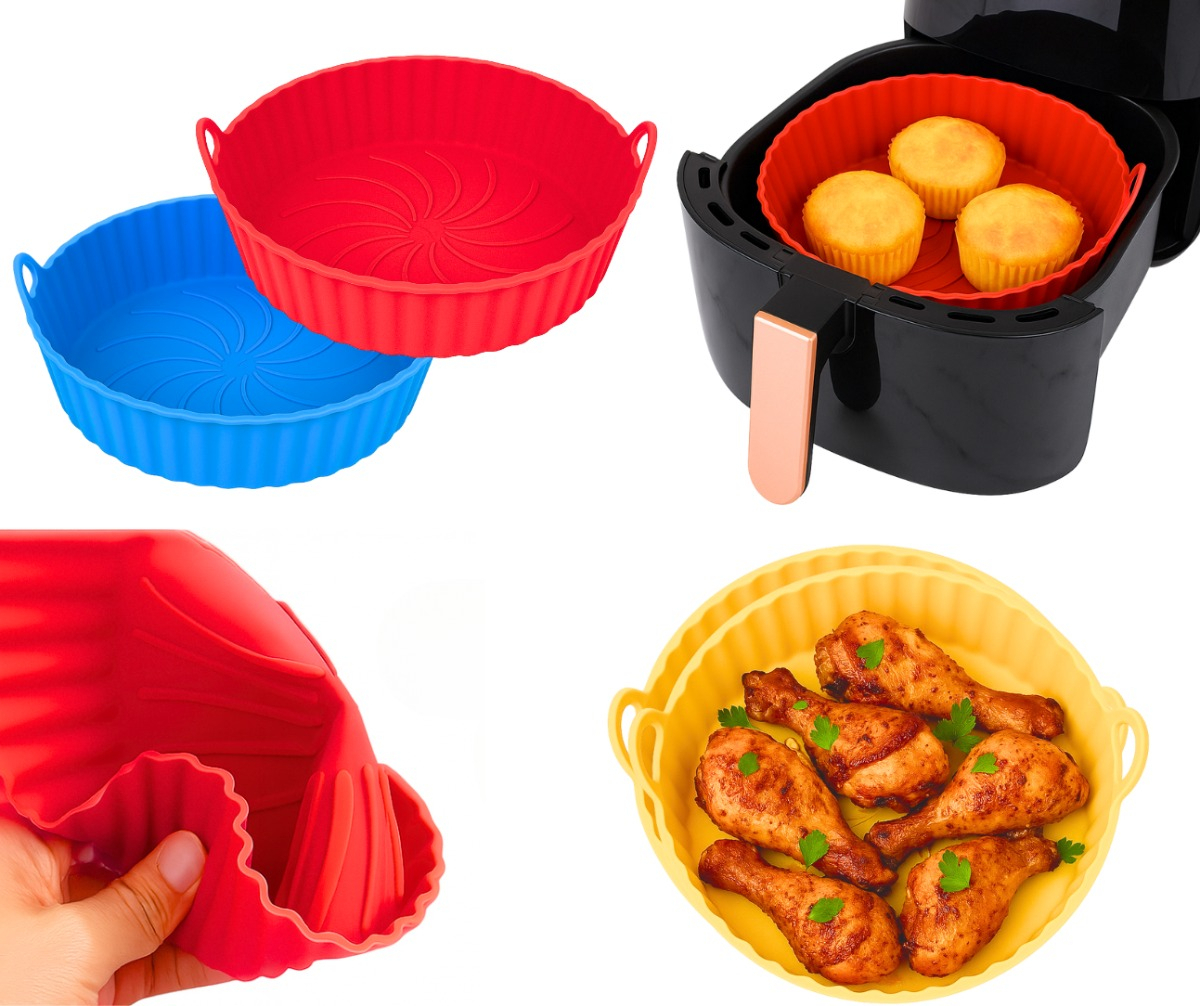 Molde Bandeja X2 Airfryer Lavable 20cm Freidora Aire Redonda Mixto