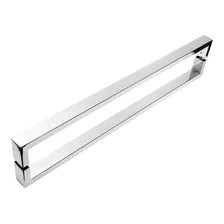 Puxador Inox U Para Porta Pivotante Alto Brilho 80cm