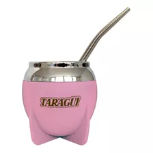 Mate Taragüi Rosa Modelo Pampa + Bombilla