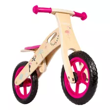 Bicicleta De Equilibrio Aprendizaje Madera Flamenco Rosa