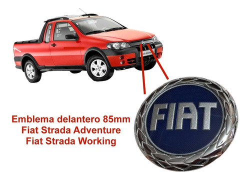 Insignia Emblema Fiat Azul 85mm Palio Sport Siena Class Foto 3