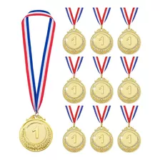 10medalla Deportiva Metálica Con Cinta 7cm Oro,plata,bronce