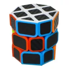 Cubo Mágico Cilindro 3x3 5,5cm Ingenio Fibra De Carbono Color De La Estructura Negro
