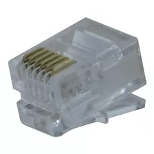 Plug Conector Rj-11 6x6 Vias Telefone Ks / Interfone 100 Pçs