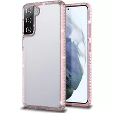 Funda Para Samsung Galaxy S21 Plus - Transparente Y Rosa