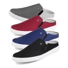 Kit 4 Slip On Casual Mule Masculino Iate Confortável