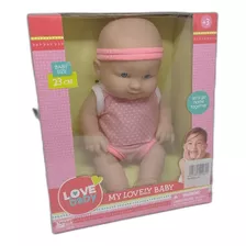 Muñeco Bebe Gordito Amo Mi Bebé Rosa Lunares 23cm Nuevo