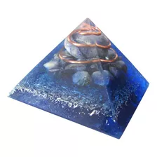 Orgonite Pirâmide Tranquilidade Quartzo Azul E Sodalita 4cm