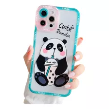 Funda Para iPhone Oso Panda Con Protector De Camaras + Mica