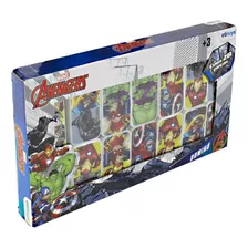 Jogo Dominó Avengers Marvel 28 Peças Etitoys