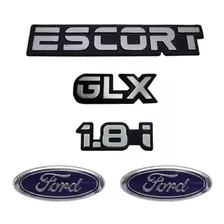 Kit Emblemas Escort Glx 1.8i + Ford Grade E Mala +brinde