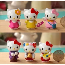 Set 6 Figuras Linda Hello Kitty, Diseños Varios 2 , 4 Cm 