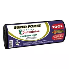 Saco Para Lixo Em Rolo 100l Preto Baianinha Pct C/20un