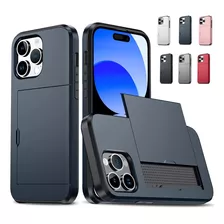 Capa Para iPhone Tem Controle Deslizante E Slot Para Cartão