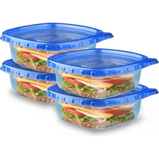 Set Contenedores De Plastico Ziploc Con Tapa A Presion X4