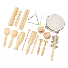 Set De Música De Madera, 10 Piezas, Instrumentos De Percusió