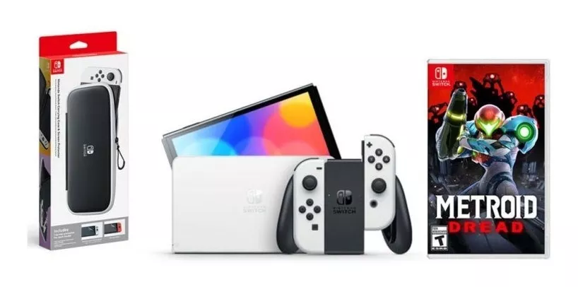 Nintendo Switch Oled Gaming Console With White Joy-con 