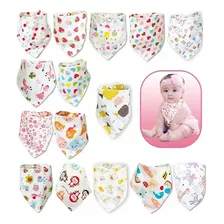 20 Pack Baberos Bebe Bandana Absorbentes Y Suaves, Niñas