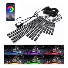 Juego De 12 Tiras Luces Rgb Led Para Motocicleta C/bluetooth