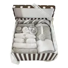 Caja S2 Ajuar Bebé Nacimiento Grande 15 Pz Babyshower Cloe