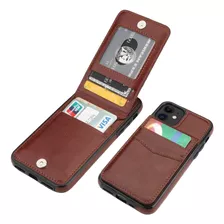 Funda Marron Tipo Billetera Para iPhone 11