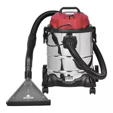 Extrator E Aspirador Profissional Inox 25l 1400w 127v Worker Cor Prateado/vermelho/preto