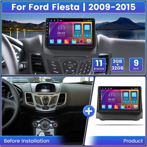 Para Ford Fiesta Radio Carplay Car Stereo Bt Wifi 2009-2015 Foto 2