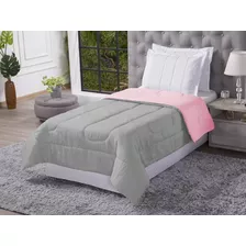 Edredom Comfort Solteiro Ideal Hotéis E Pousadas Atacado Cor Rosa/cinza