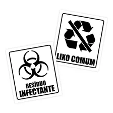 Adesivo De Sinalização Lixo Infectante E Comum Vinil Pb
