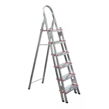 Escada Aluminio 6 Degraus Duplos Reforçada E Segura