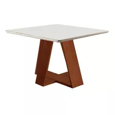 Mesa De Jantar 90x90cm Tampo Em Vidro/laca Grécia Lj Biwt