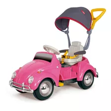 Carrinho De Passeio Rosa Fusquinha Com Capota Bubblecar