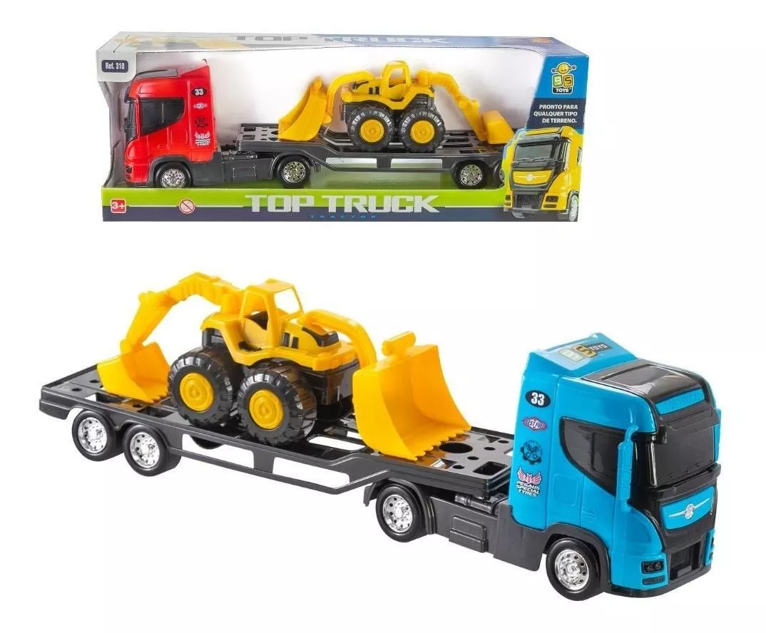 Brinquedo Caminhão Top Truck Com Trator Bs Toys