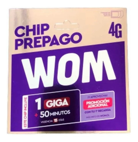 Pack De 5 Chips Prepago Wom Portabilidad, Sim Card Celular