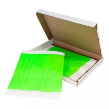 Pulseras Tyvek Verde Neón Caja Con 500pz. Diámetro 18 Cm Largo 25 Cm