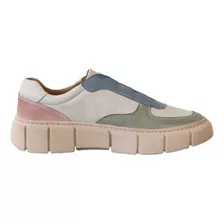 Tênis Couro Casual Feminino Chunky Tratorado Colors