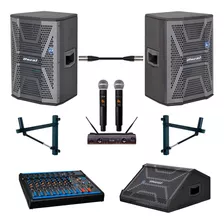 Kit Som P/ Escola Oneal 15'' + Mesa De Som Retorno Microfone