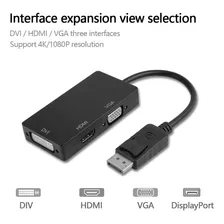 Convertidor De Displayport (dp) A Hdmi, Vga Y Dvi-i (3 En 1)