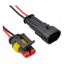 Kit Chicote Conector 2 Vias Selado Montado 1 Macho 1 Femea