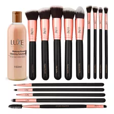 Luxe Juego De Brochas De Maquillaje Prémium Con Solución .