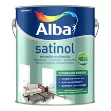Esmalte Al Agua Alba Satinado Satinol Blanco 4 Lts Prestigio