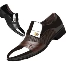 Zapatos De Vestir De Hombre Elegrant Negro Y Marrón