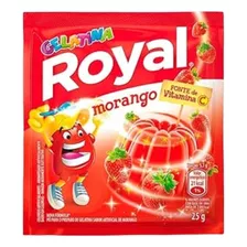 Gelatina Em Po Morango Royal Pacote 25g Kit 12 Pacotes