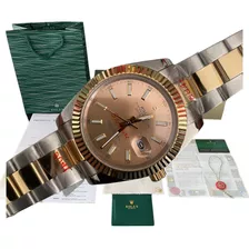  Reloj Rolex Para Hombre Datejust Bitono 40mm Color Oro Rosa