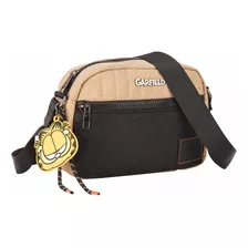 Bolsa Transversal Garfield Pequena Menina Moderna Jovem Cor Bege