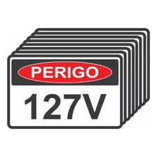 Adesivos Risco Elétrico Perigo 127v Kit Com 10 Unidades