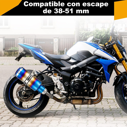 Escape De Moto Deportivo 51 Mm De Acero Inoxidable Universal Foto 5