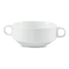 Set X 4 Bowl Apilable C/asas 11x6cm Blanc Porcelana Select