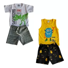 Conjunto Kit 4 Peças Menino Roupa Infantil Premium