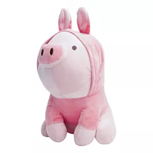 Miniso Peluche De Cerdito Con Disfraz De Conejo Rosa Confeccionado En Suave Felpa